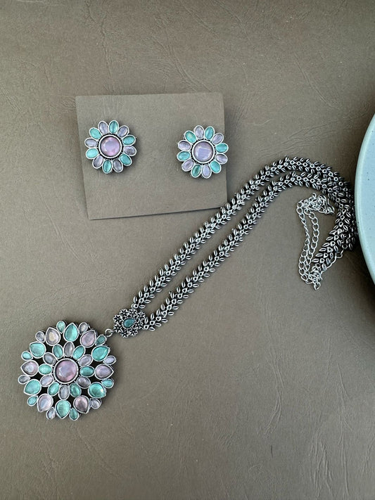 Regine pendant Set Aqua & lilac