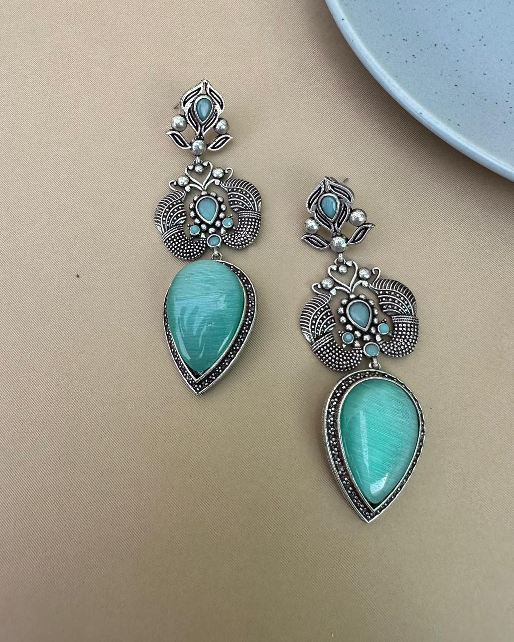 Elaine Earrings Aqua