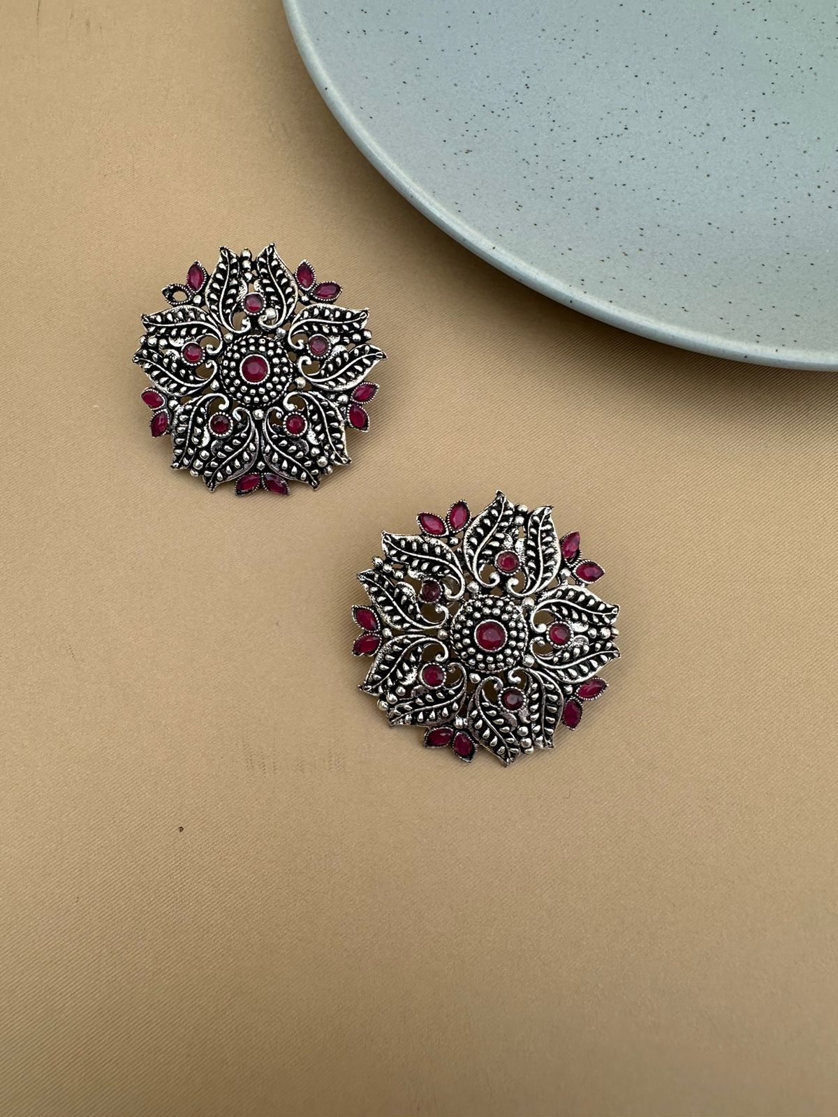 Adelia Earrings Maroon