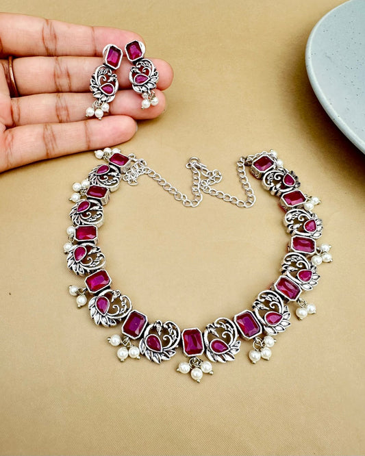 Camila Necklace Set Red